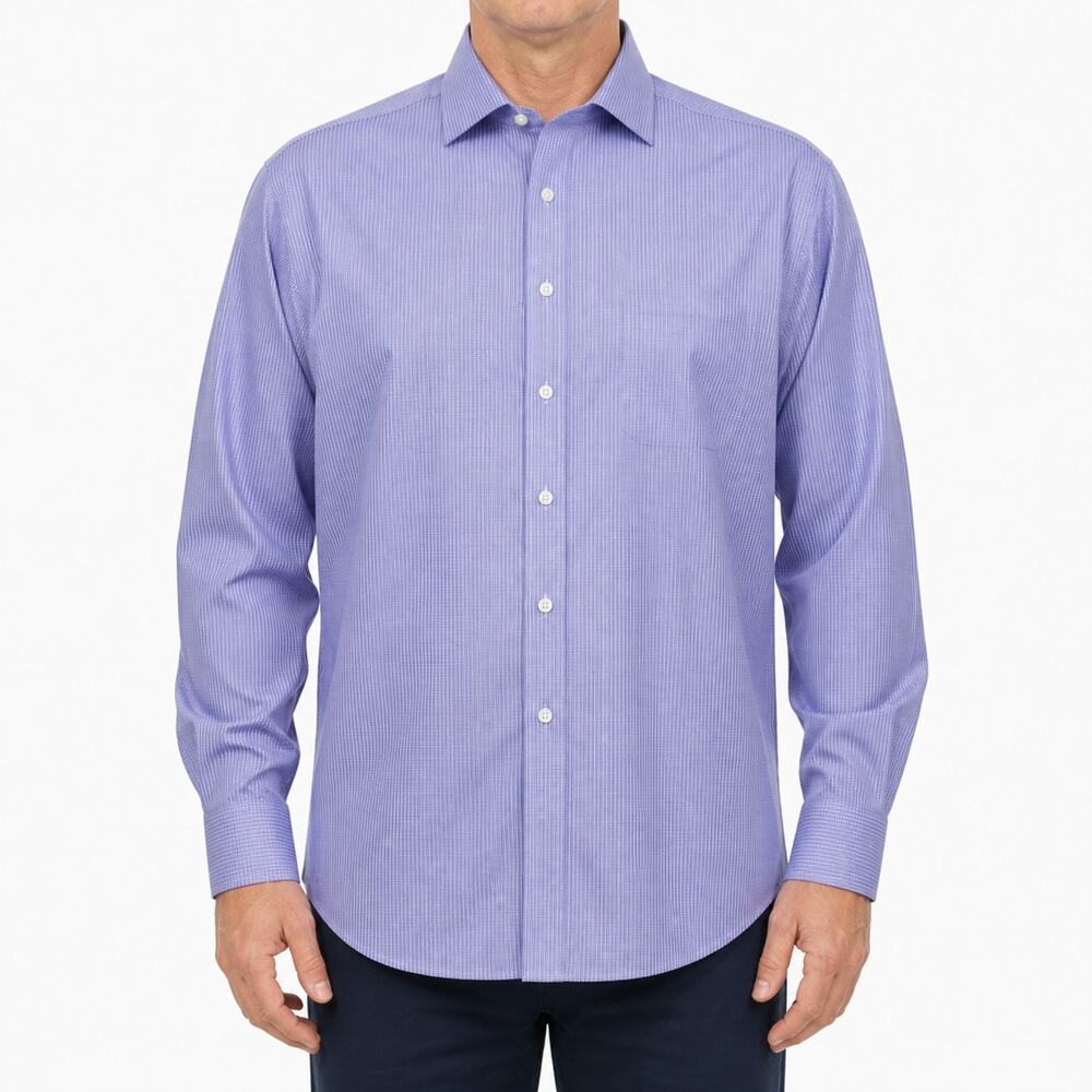 Charles Tyrwhitt Shirt Mens 17.5 2XL Purple Classic Fit Button Up Dress Cotton